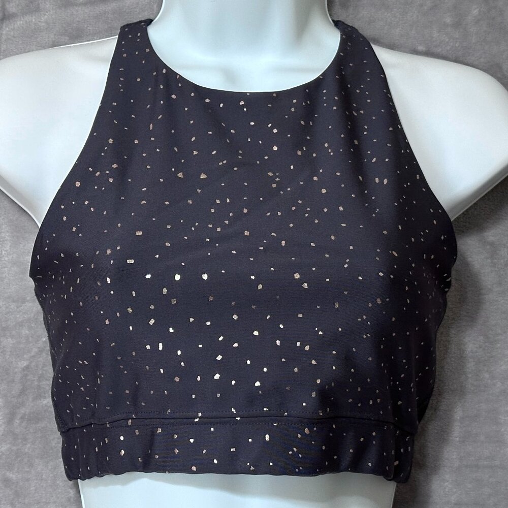 Peloton Sports Bra Gray with Gold Print Style PO011108 Sz M